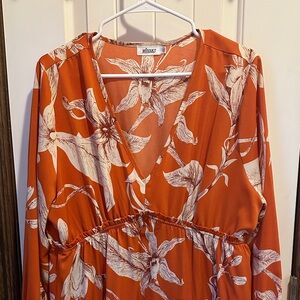 Orange Floral Maxi Dress